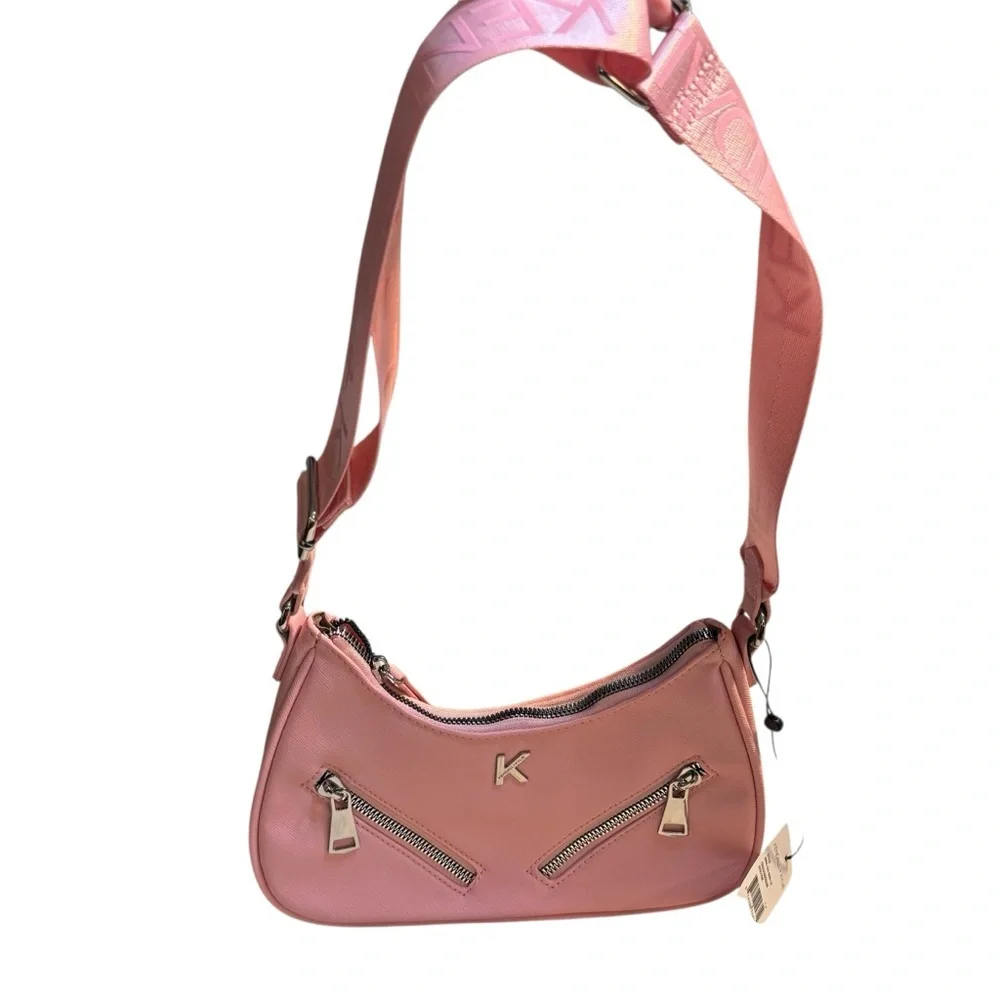 NWT Kendall & Kylie Bag Pale Pink Shoulder or Crossbody Zipper Accents New